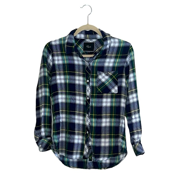 Rails Hunter Plaid Button Down Shirt Green Navy XS - Picture 1 of 9